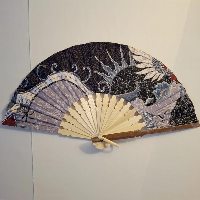 Bali Batik fabric Fan - Image 2